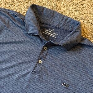 Vineyard Vines Men's Striped Navy Polo Shirt